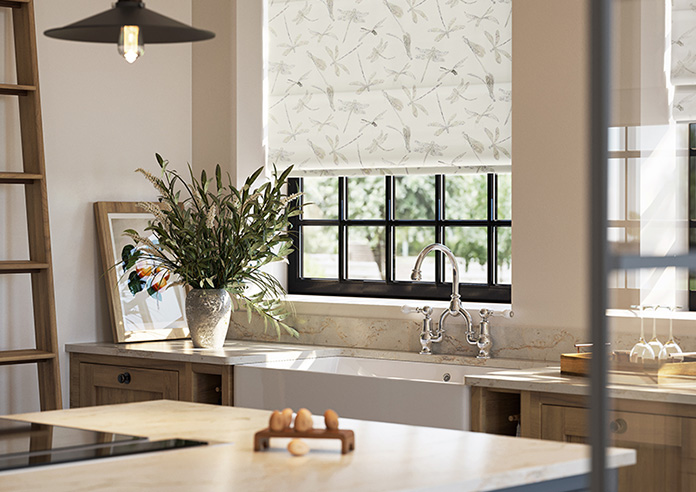 Dragonflies, Soft White - Twist&Fit Roman Blind - Image 5